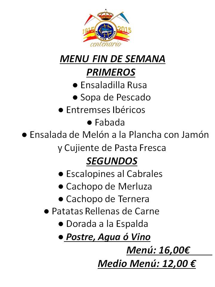 Restaurantes En Fuenlabrada Con Menú Fin De Semana Menú Fin de Semana | Real Club Náutico Salinas